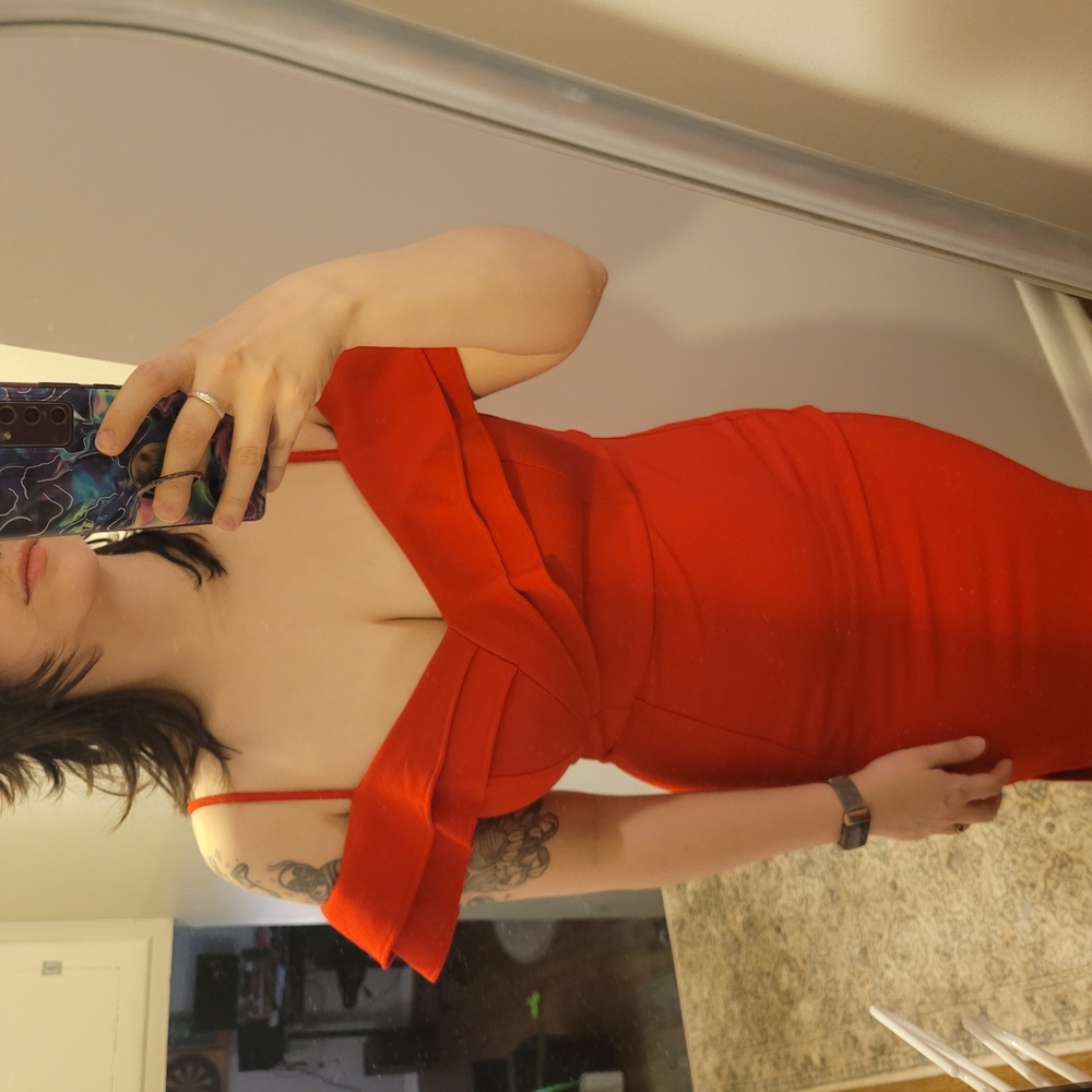 Elegant Red Off-Shoulder Dress